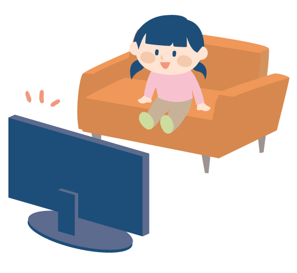 子どもがテレビを観ている