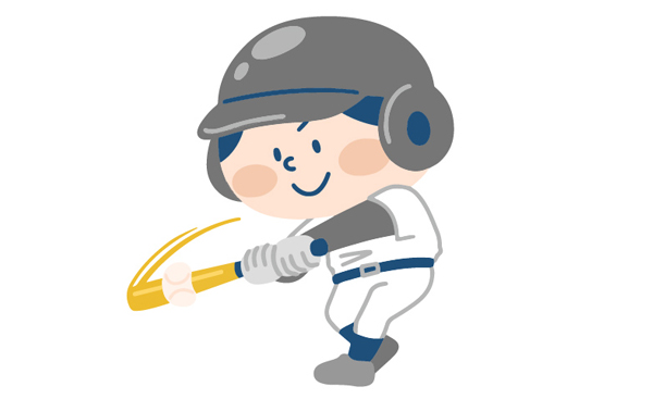 子どもが野球をしているイラスト